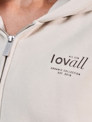LOVALL Natural Long Sleeve Crop Zip Hoodie - Image 4 of 4