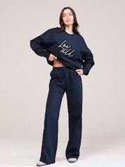 LOVALL Blue Wide Leg Joggers - Image 3 of 5
