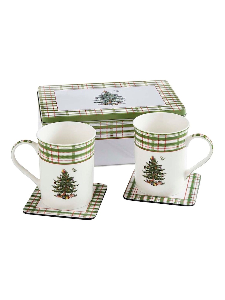 Spode 5 Piece Multi Christmas Tree 2025 Annual Mug & Tin Set - Image 2 of 6