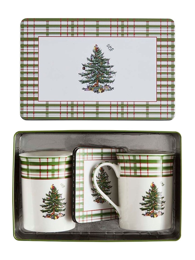 Spode 5 Piece Multi Christmas Tree 2025 Annual Mug & Tin Set - Image 6 of 6