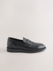 Black Leather Slip on School Shoes - Image 2 of 5