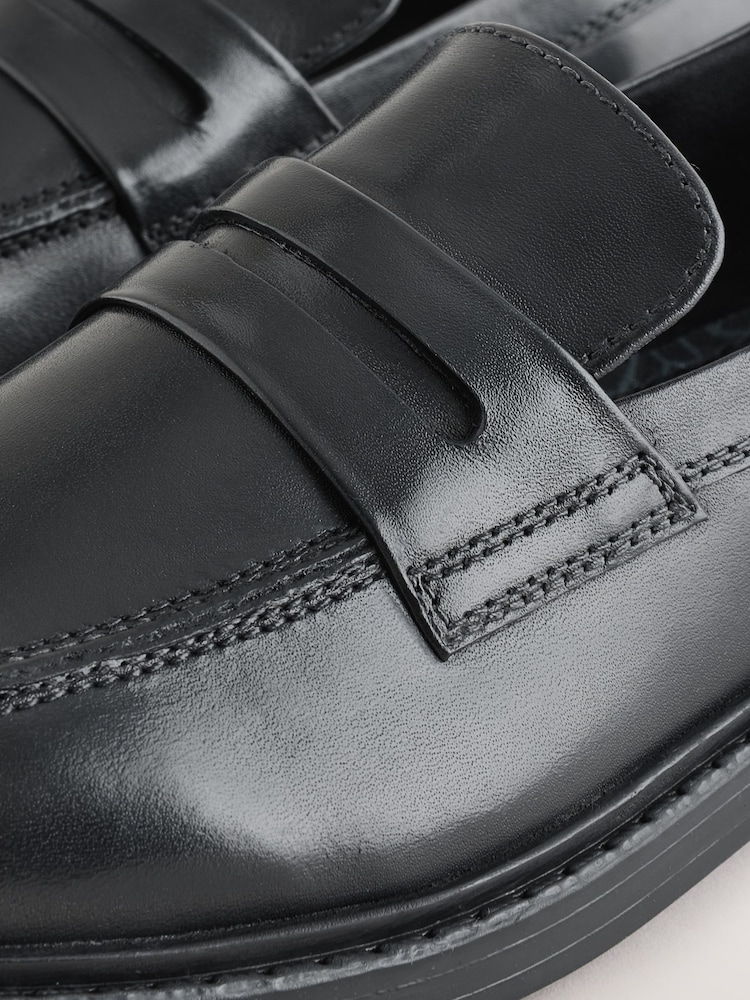Black Leather Slip on School Shoes - Image 5 of 5 Black Leather Slip on School Shoes - Image 5 of 5