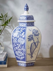 Spode Blue White Italian Floral Vase - Image 1 of 6