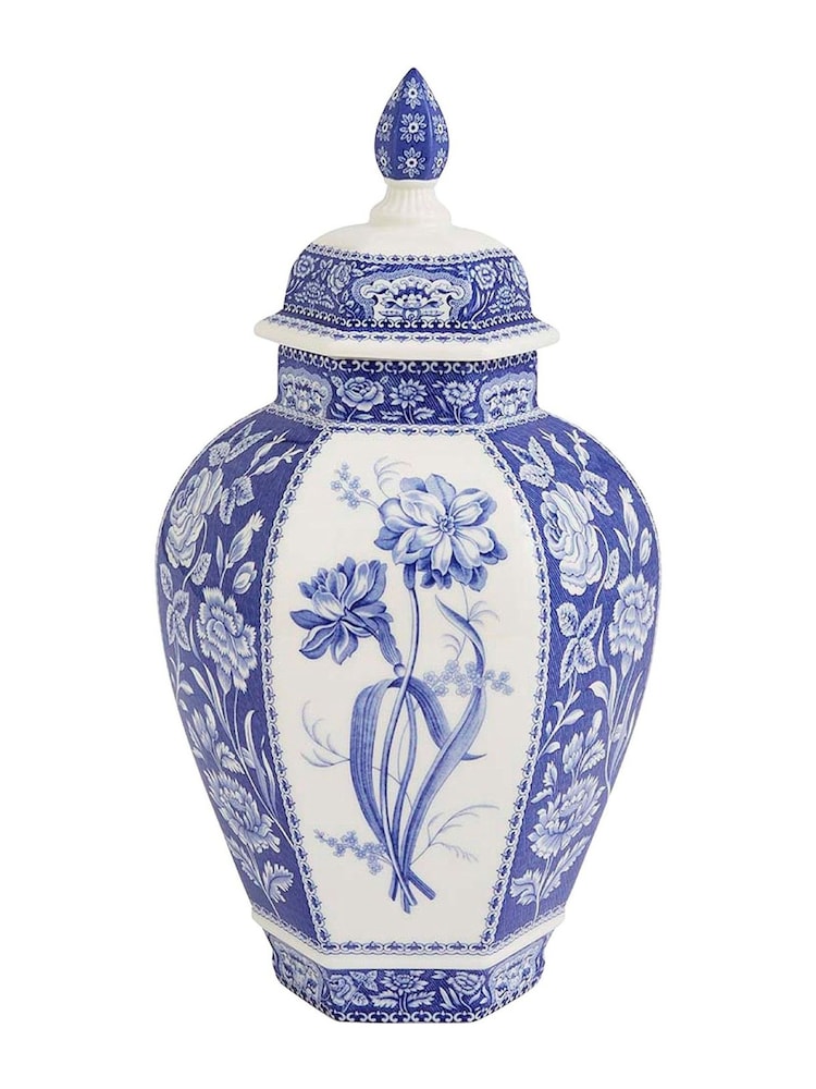 Spode Blue White Italian Floral Vase - Image 2 of 6