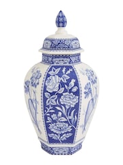 Spode Blue White Italian Floral Vase - Image 3 of 6