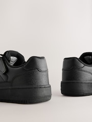 Black Standard Fit (F) Leather Touch Fastening Elastic Lace School Shoes - Image 5 of 6