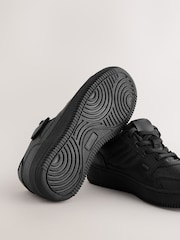 Black Standard Fit (F) Leather Touch Fastening Elastic Lace School Shoes - Image 6 of 6