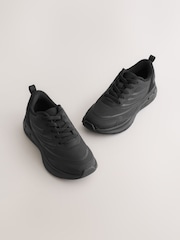 Black Standard Fit (F) Elastic Lace Trainers - Image 1 of 5