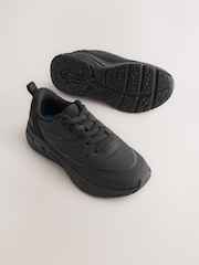 Black Standard Fit (F) Elastic Lace Trainers - Image 3 of 5