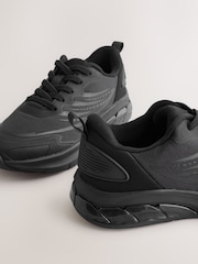 Black Standard Fit (F) Elastic Lace Trainers - Image 4 of 5