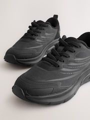 Black Standard Fit (F) Elastic Lace Trainers - Image 5 of 5