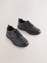 Black Extra Wide Fit (H) School Leather Lace-Up Shoes - Image 1 of 5