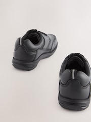 Black Extra Wide Fit (H) School Leather Lace-Up Shoes - Image 3 of 5