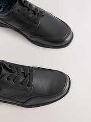 Black Extra Wide Fit (H) School Leather Lace-Up Shoes - Image 5 of 5