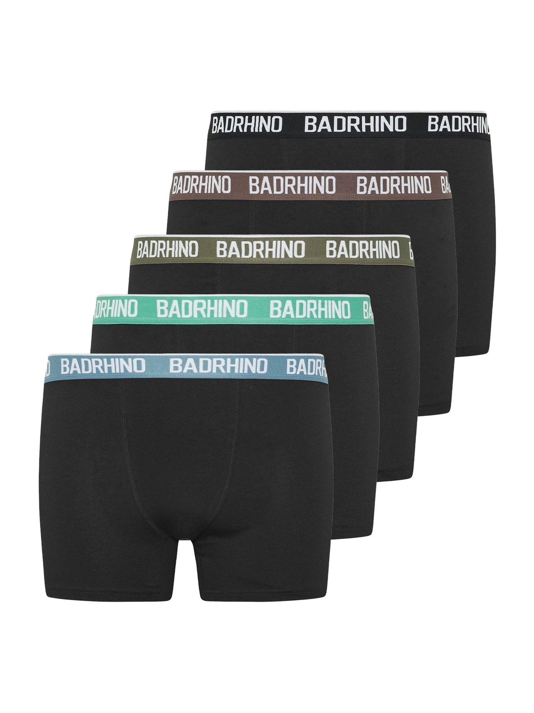 Badrhino Big & Tall Men's Black Boxers 5 Pack - Image 3