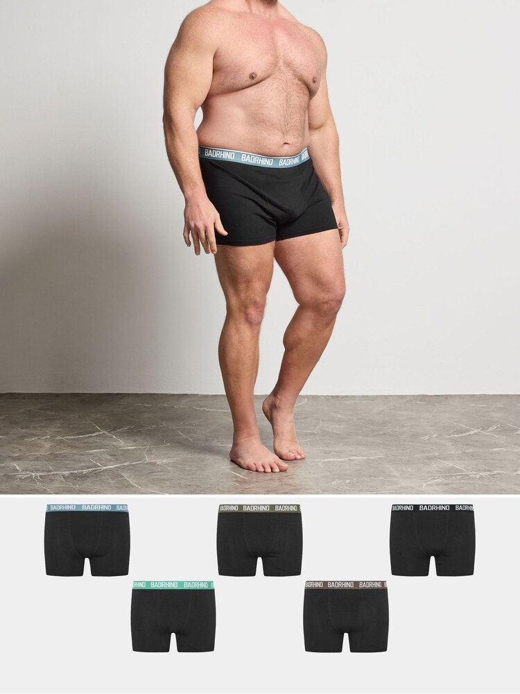 BadRhino Big & Tall Black Boxers 5 Pack - Image 1 of 5
