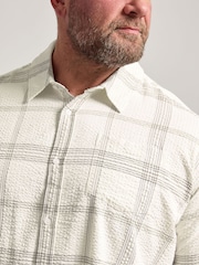 BadRhino Big & Tall Brown Check Seersucker Long Sleeve Shirt - Image 4 of 6