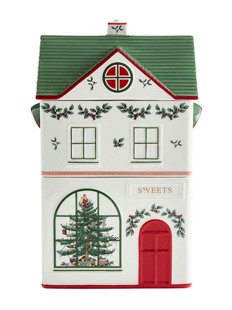 Spode Multi Christmas Tree Village Stacking Canister - Image 2 of 6