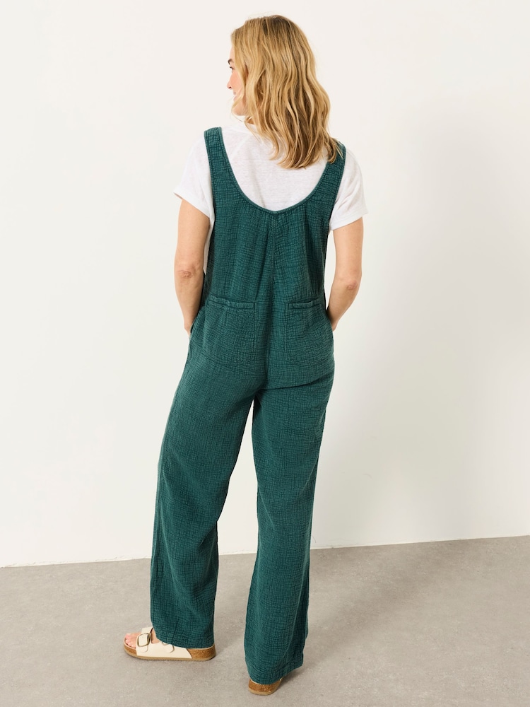 FatFace Teal Blue Petite Raffles Jumpsuit - Image 2 of 6