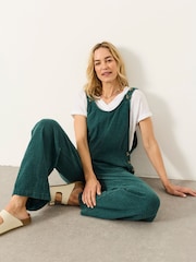 FatFace Teal Blue Petite Raffles Jumpsuit - Image 4 of 6
