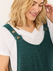 FatFace Teal Blue Petite Raffles Jumpsuit - Image 5 of 6
