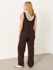FatFace Chocolate Brown Petite Raffles Jumpsuit - Image 2 of 6
