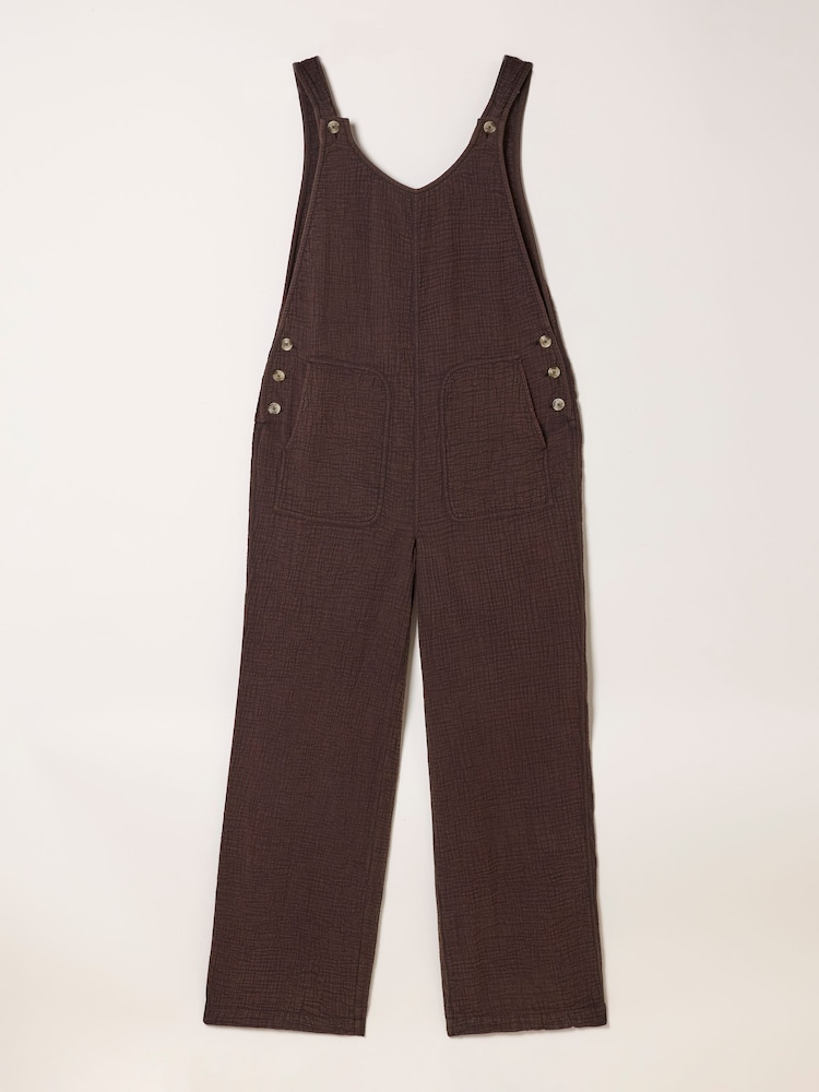 FatFace Chocolate Brown Petite Raffles Jumpsuit - Image 6 of 6