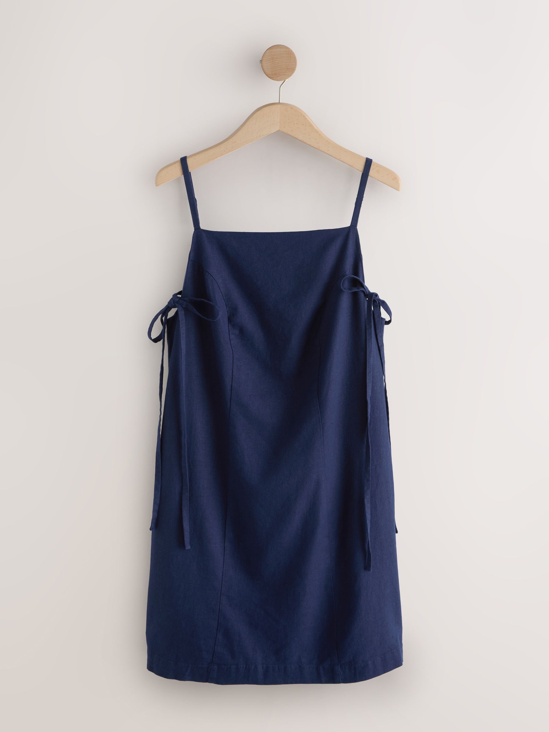 next navy linen dress Buy Navy Blue Linen Rich Square Neck Strappy Mini Summer Dress from Next USA