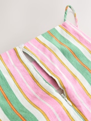 綠色條紋 - Linen Rich Wrap Skort Playsuit - 圖片 7/7