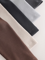 Brown/Grey Ribbed Leggings 5 Pack (3mths-7yrs) - Image 10 of 10