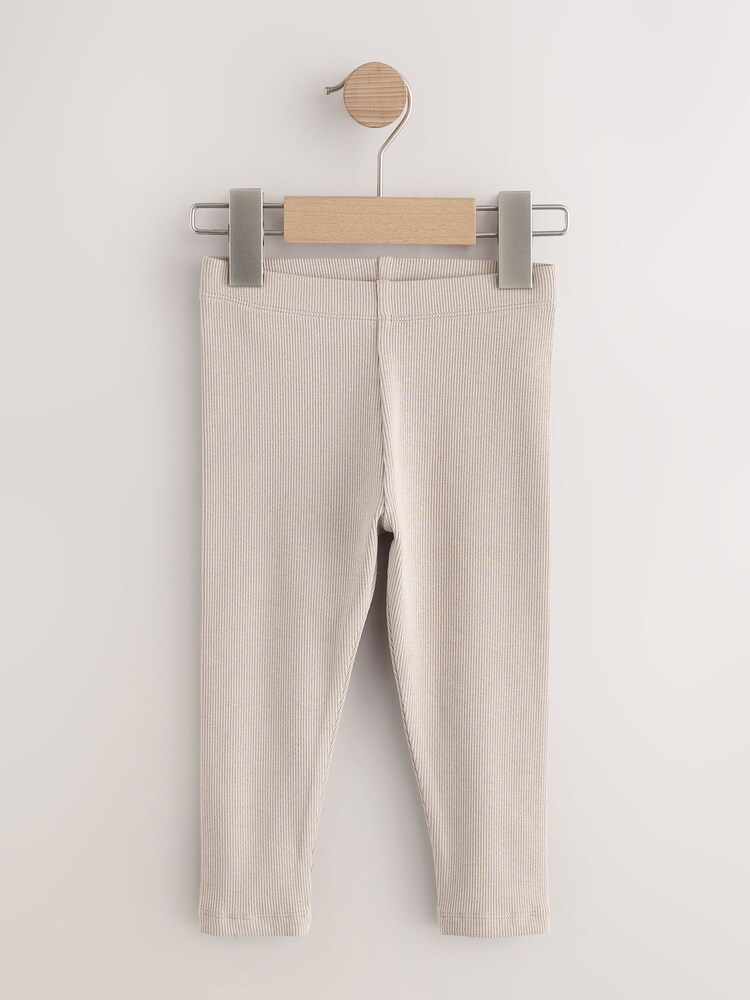 Brown/Grey Ribbed Leggings 5 Pack (3mths-7yrs) - Image 2 of 10