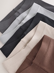 Brown/Grey Ribbed Leggings 5 Pack (3mths-7yrs) - Image 9 of 10