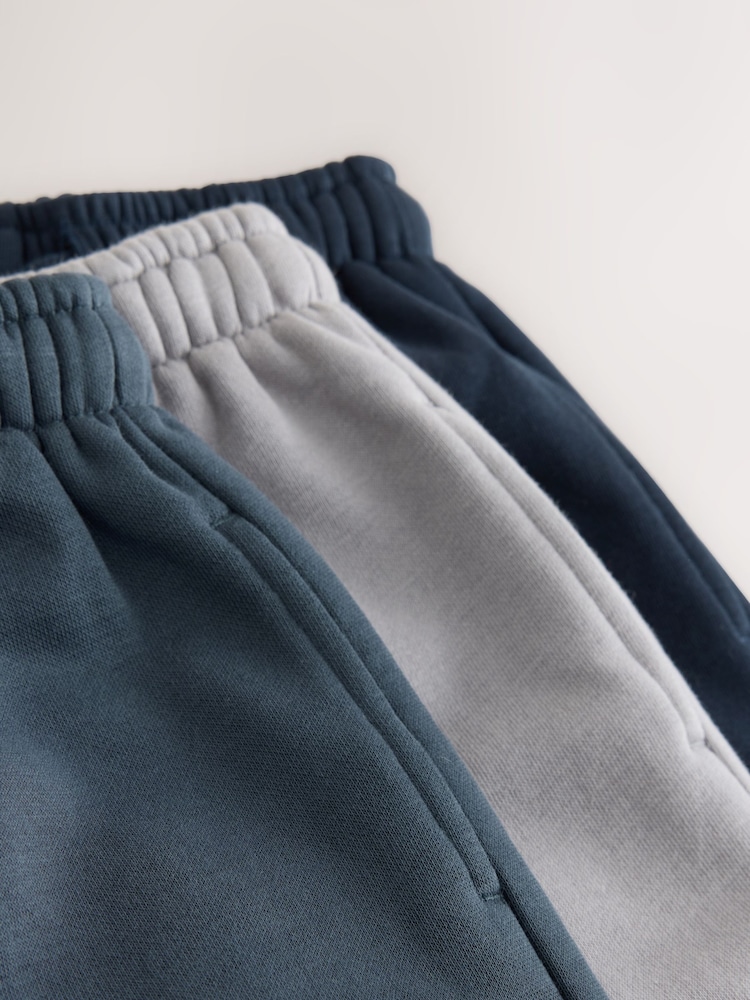 Blue/Navy Wide Cuffed Joggers 3 Pack (3mths-7yrs) - Image 7 of 7