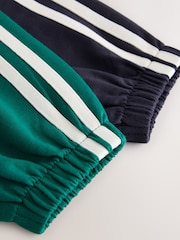 Navy/Green Cuffed Side Stripe Joggers 2 Pack (3mths-7yrs) - Image 6 of 6