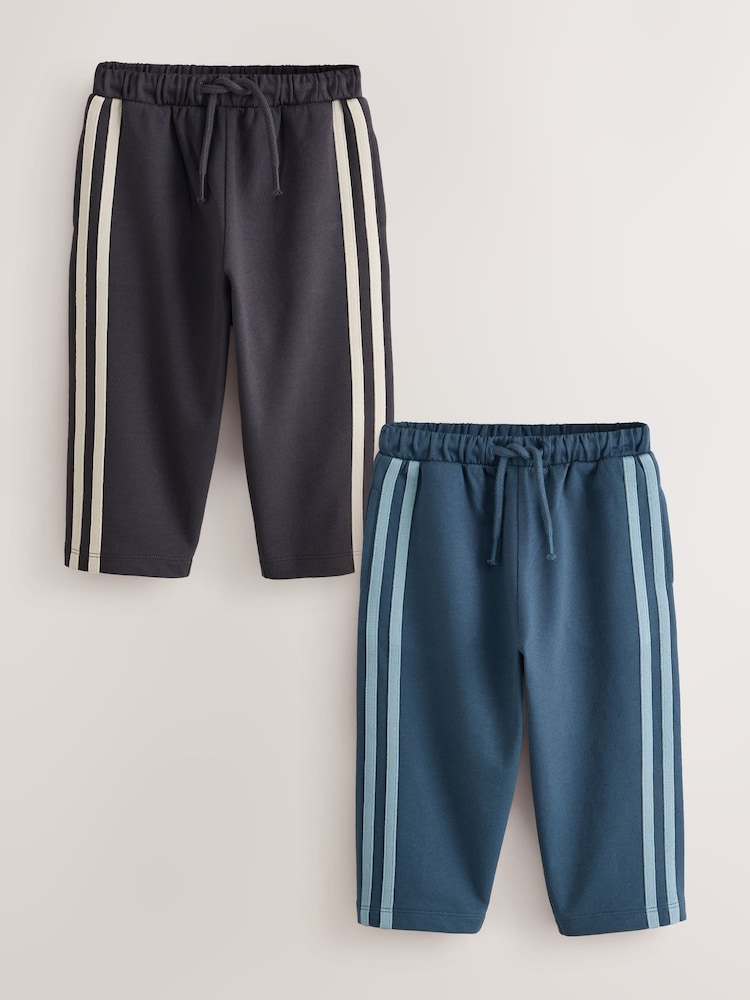 Blue/Grey Side Stripe Joggers 2 Pack (3mths-7yrs) - Image 1 of 6