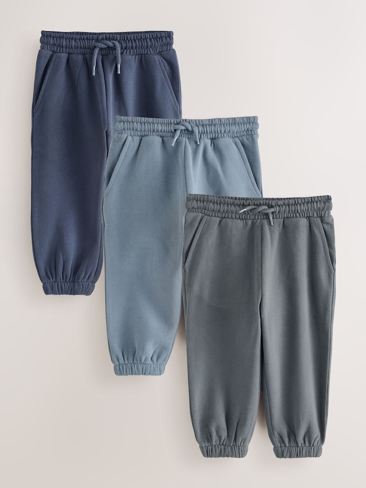 Black/Grey Regular Fit Soft Touch Jersey Joggers (3mths-7yrs) - Image 1 of 7