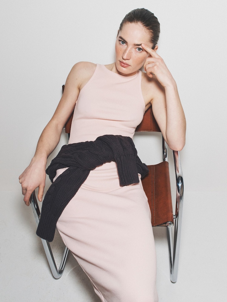 The Set 3 Pack Ribbed Maxi Dresses Khaki Green/Cream/Pink - Image 1 of 11