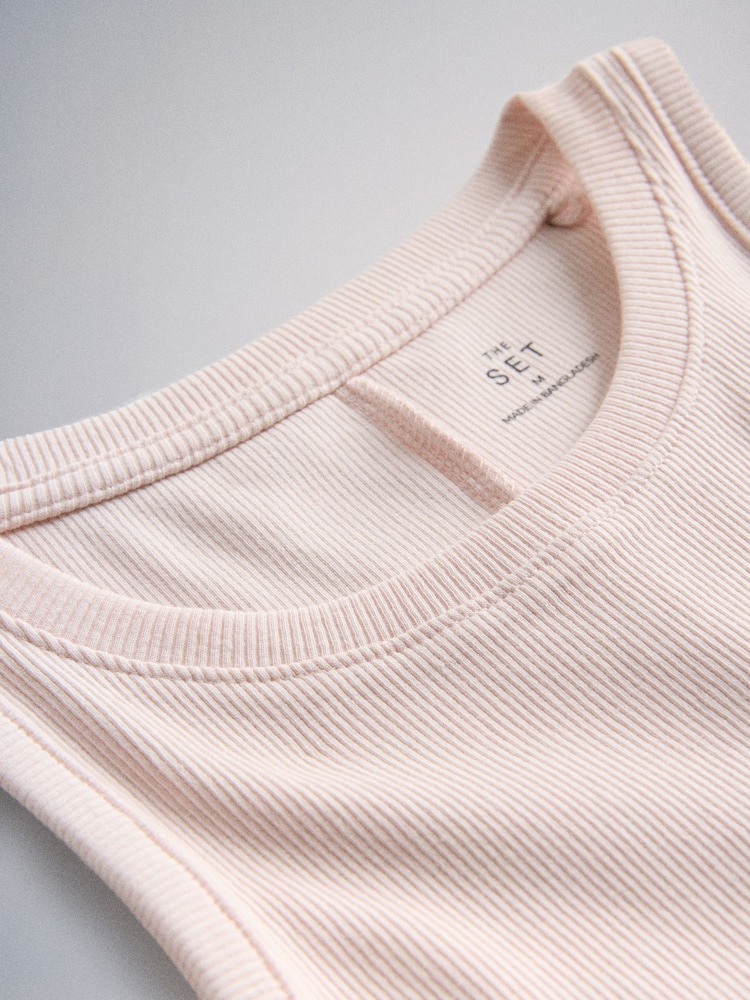 The Set 3 Pack Ribbed Maxi Dresses Khaki Green/Cream/Pink - Image 11 of 11