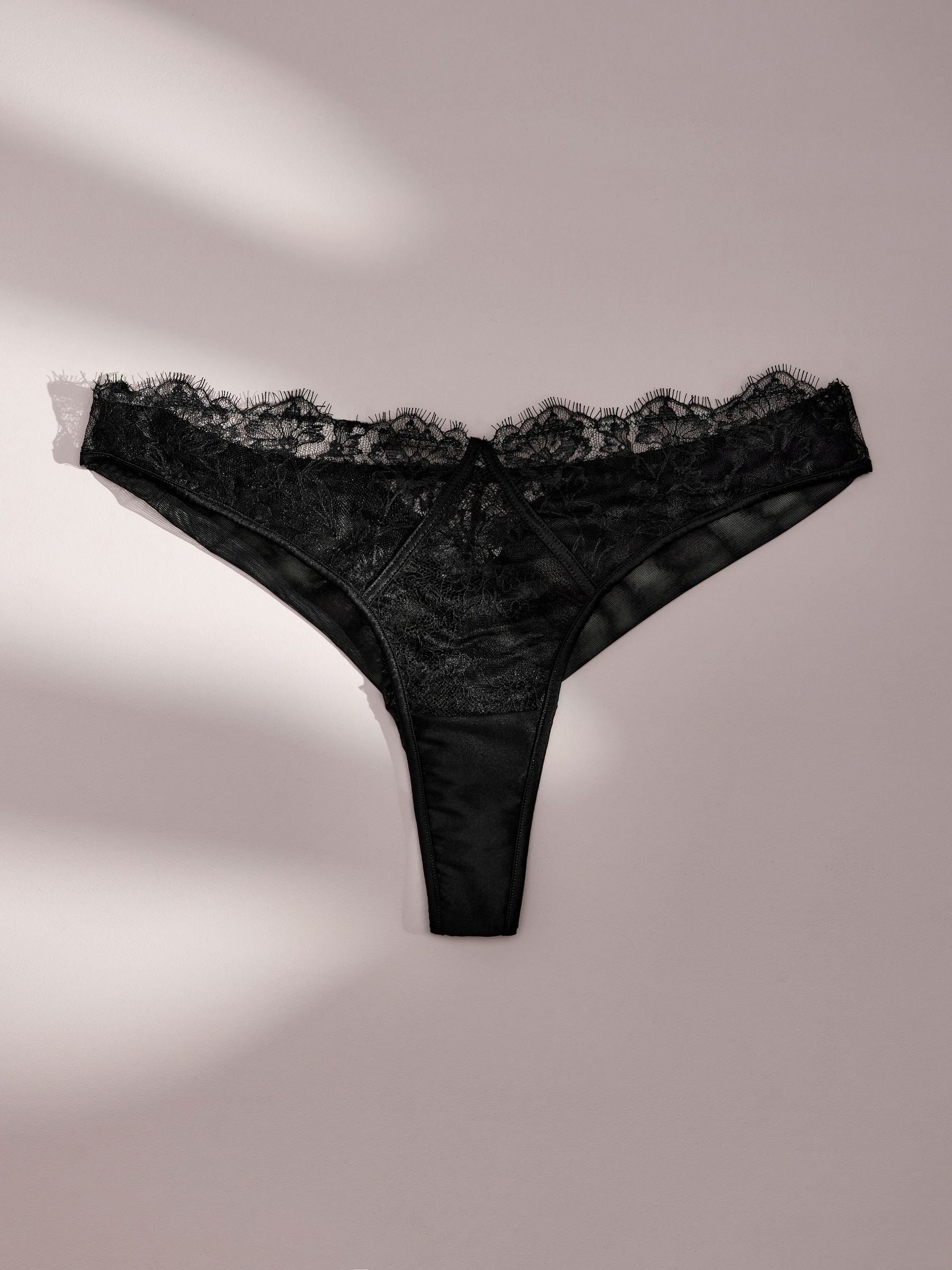 Buy AIYLA Black Brazilian Lace & Silk Knickers from Next USA