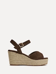 Braun - Linzi Duchess Breite Passform Plateau-Sandalen mit Keilabsätzen - Bild 2 von 5