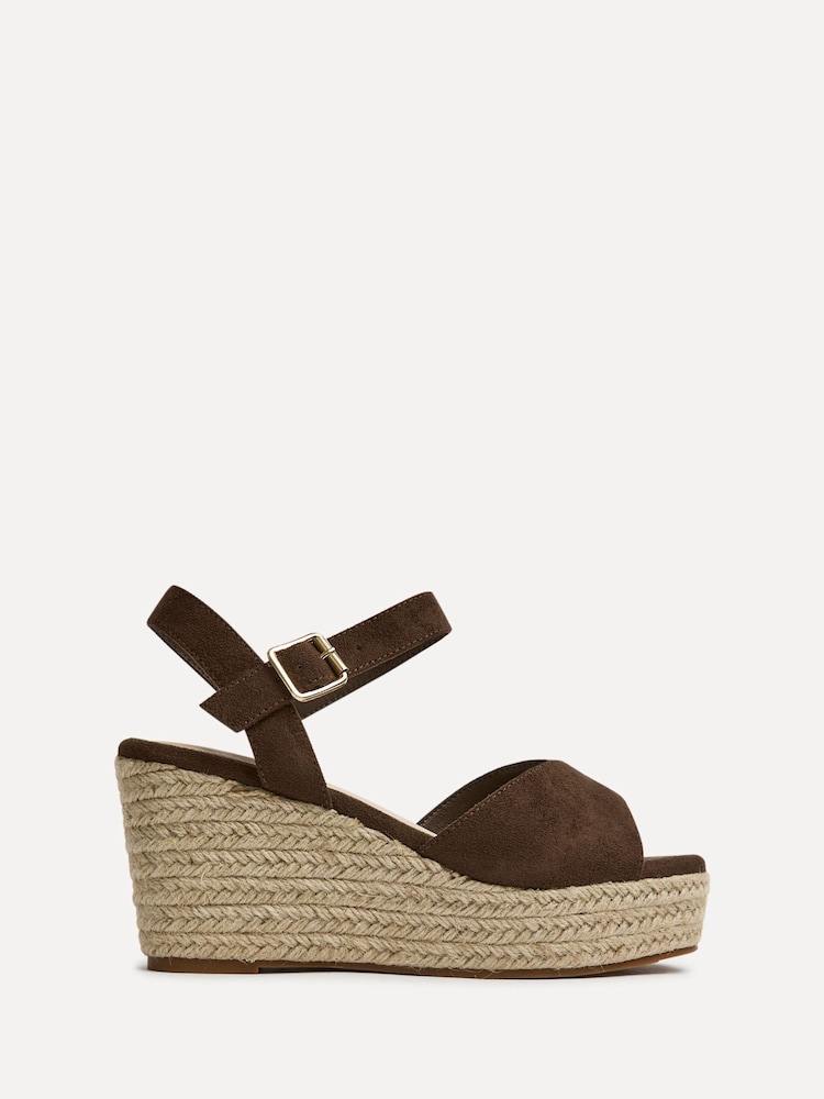 Braun - Linzi Duchess Breite Passform Plateau-Sandalen mit Keilabsätzen - Bild 2 von 5