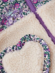 Monsoon Purple Fairy Floral Faux Shearling Jacket - Image 3 of 3