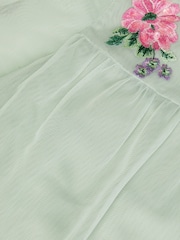 Monsoon Green Peony Embroidered Tulle Party Dress - Image 3 of 3