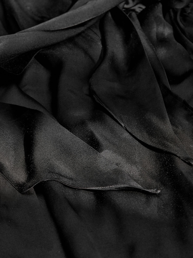 AIYLA Black Lace & Satin Long Robe - Image 10 of 10