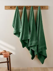 Toalla verde de algodón egipcio - Imagen 2 de 3