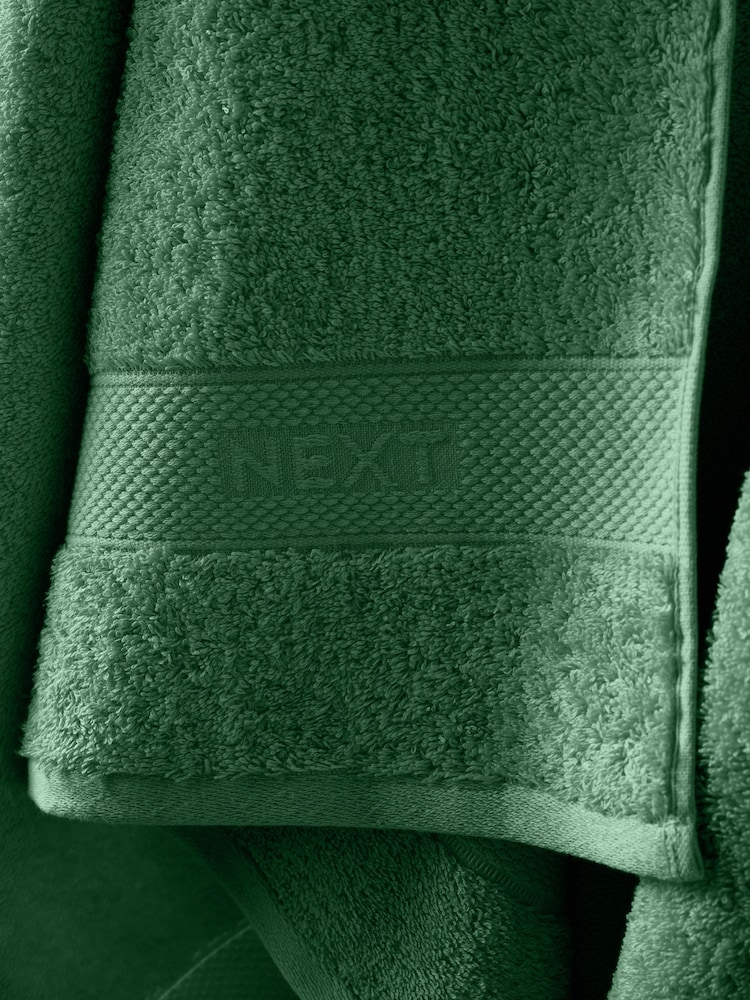 Toalla verde de algodón egipcio - Imagen 3 de 3