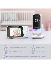 Hubble White Nursery Pal Essentials Smart 2.8 inch Baby Monitor - Image 2 of 7