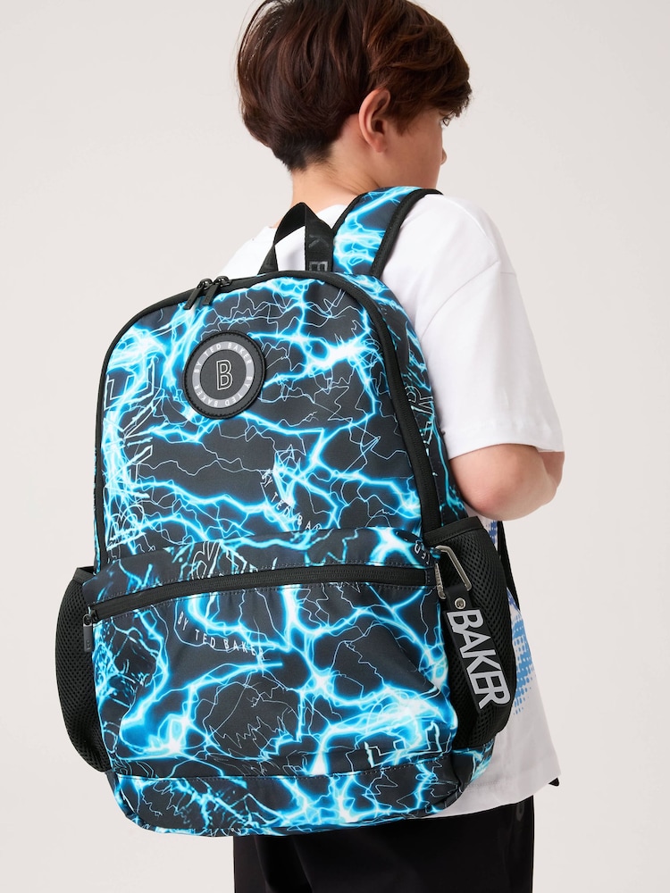 Baker by Ted Baker Blue Back To School Childrens Lightning Storm Backpack - Image 1 of 7 Baker by Ted Baker Blue Back To School Childrens Lightning Storm Backpack - Image 1 of 7