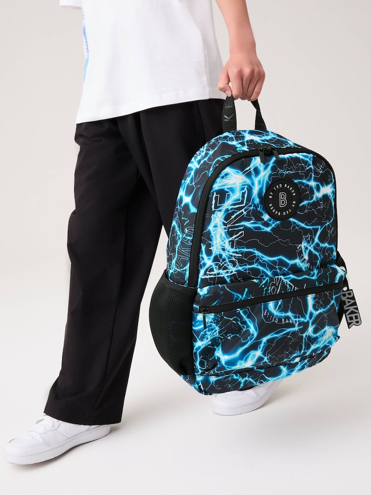Baker by Ted Baker Blue Back To School Childrens Lightning Storm Backpack - Image 2 of 7 Baker by Ted Baker Blue Back To School Childrens Lightning Storm Backpack - Image 2 of 7