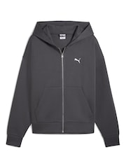 Puma Grey Wardrobe Essentials Boxy Full Zip Hoodie - Image 4 of 5
